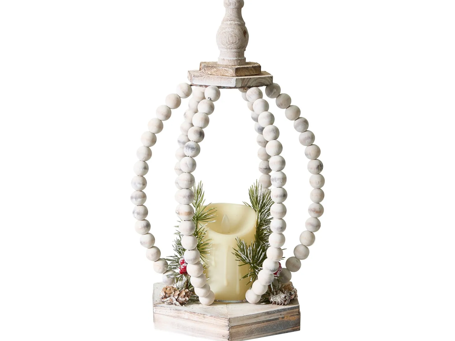 Dekoracja świąteczna LED lampion jasnobrązowa
