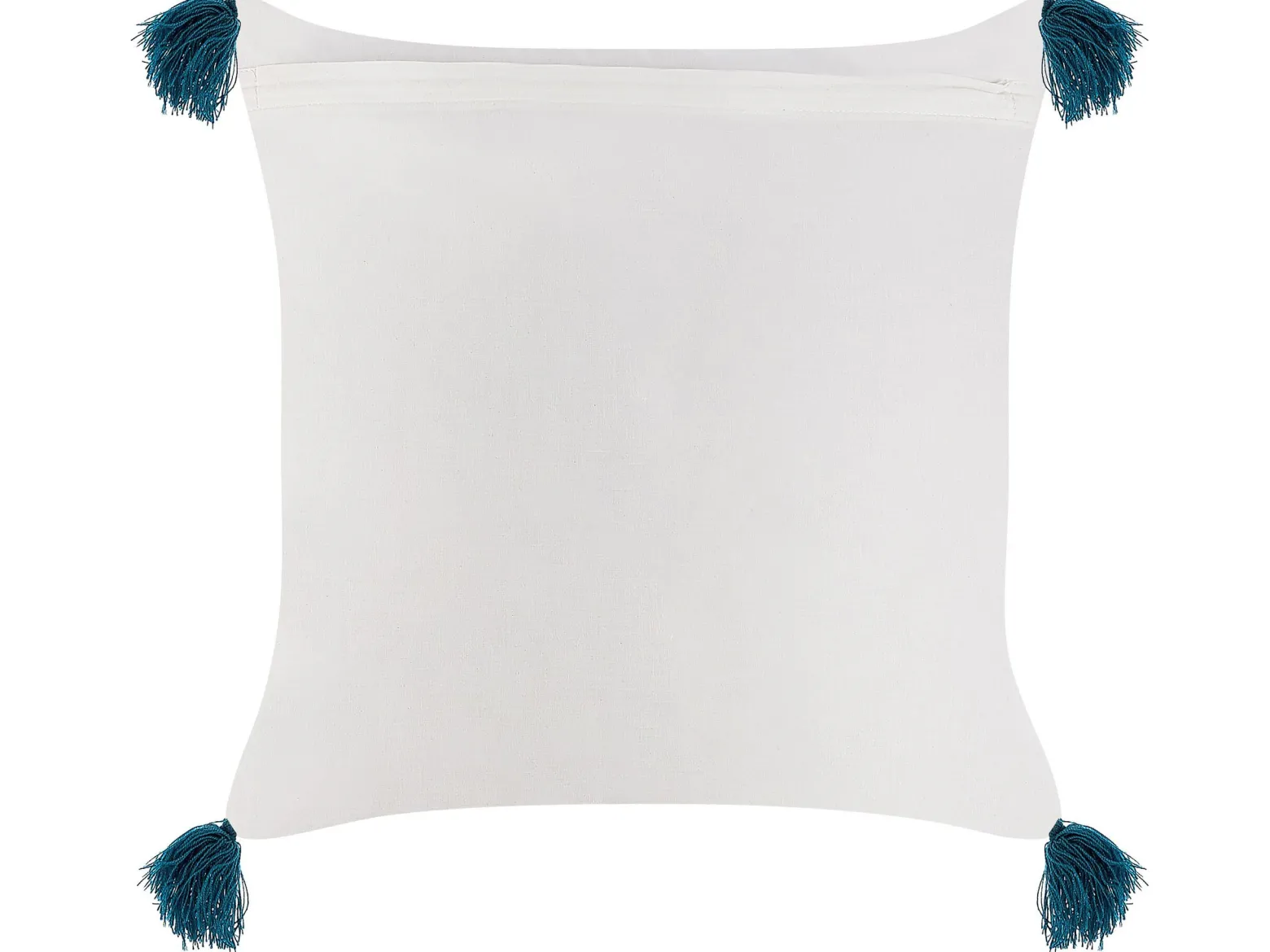 Dekoracyjna poduszka bawełniana biało-niebieska