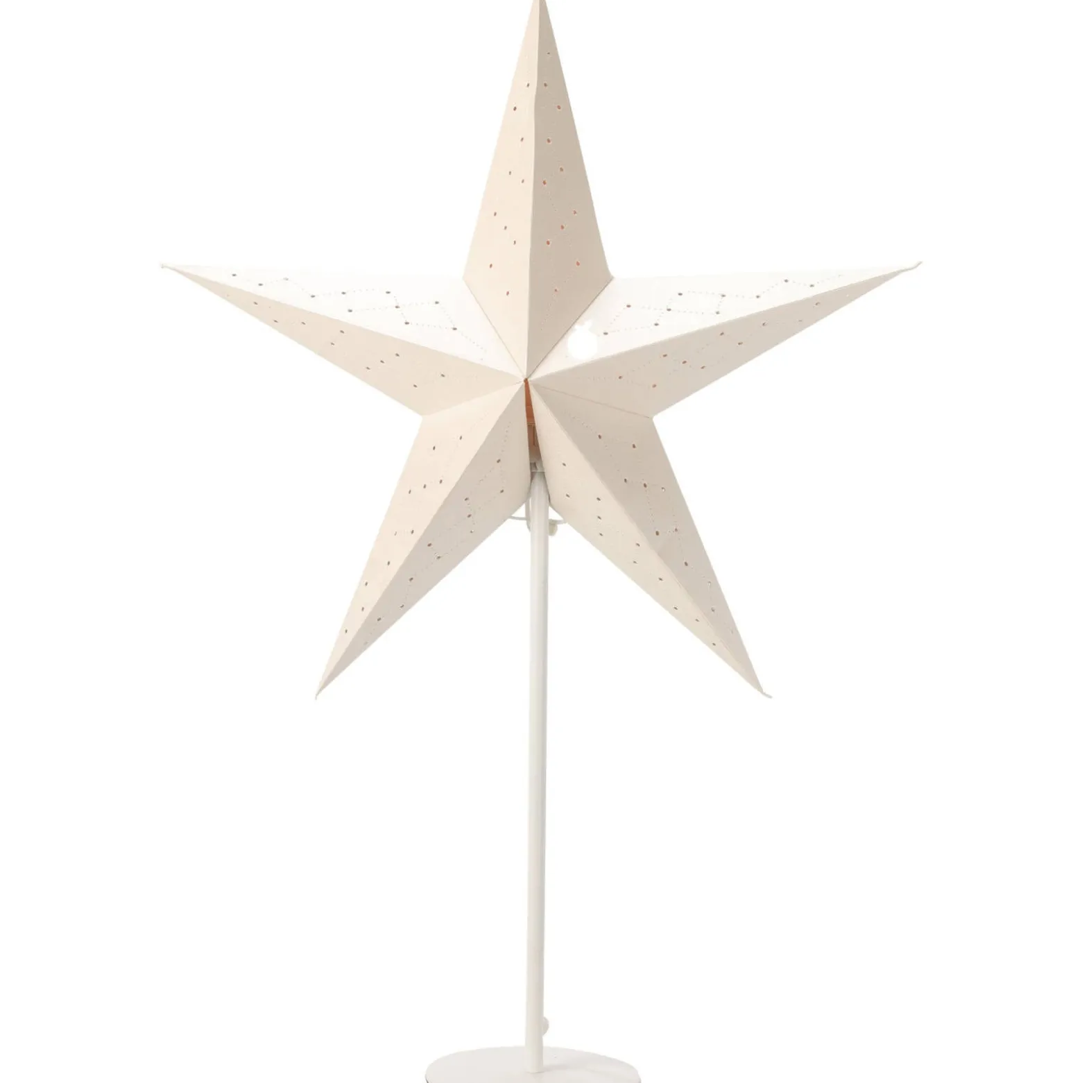 Dekoracyjna gwiazda świecąca z papieru, metalowy stojak,36cm