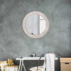 Dekoracyjne lustro Ścienne fi60 OkrągłeOrientalny kwiat