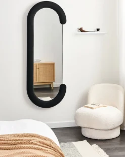 Dekoracyjne lustro ścienne 54 x 158 cm czarne