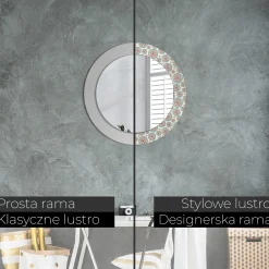 Dekoracyjne lustro fi60 Ścienne okrągłe - Wzór boho
