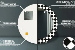 Dekoracyjne lustro Okrągłe fi60 Ścienne - Szachy biurko