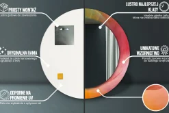 Dekoracyjne lustro Okrągłe fi60 Ścienne - Paleta barw