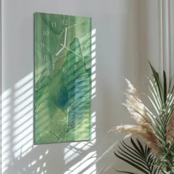 Dekoracyjny zegar 30x60 Liście cichy mechanizm salon