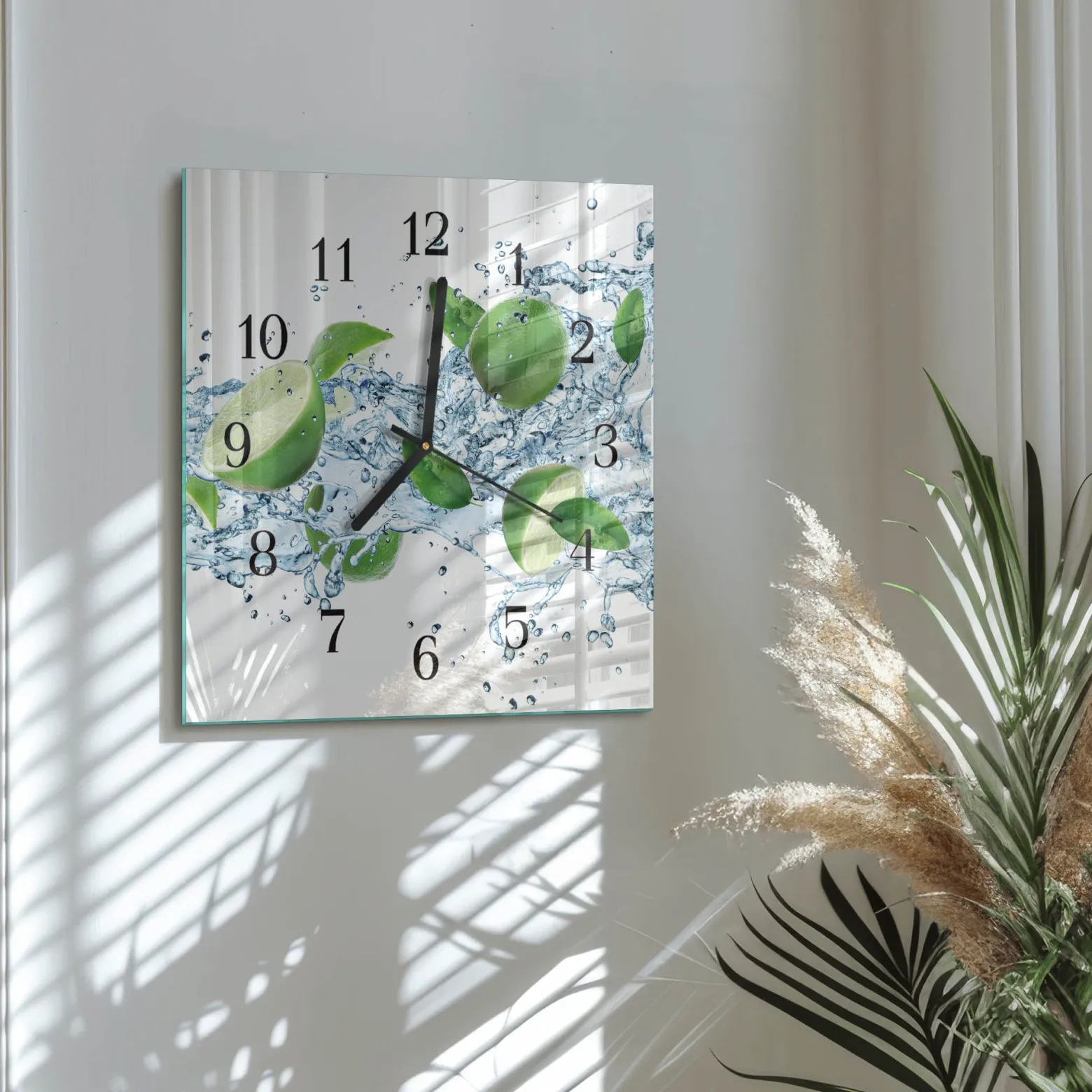 Dekoracyjny zegar 30x30 Wapno design na ścianę