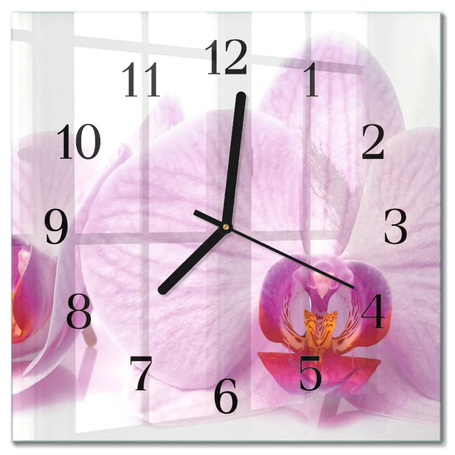 Designerski zegar 30x30 Orchidea dekoracyjny na ścianę
