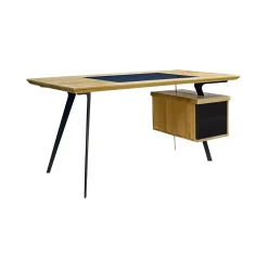 Designerskie biurko dębowe - metalowe nogi do biura VITA