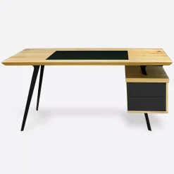 Designerskie biurko dębowe - metalowe nogi do biura VITA
