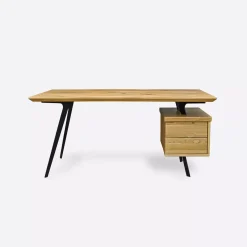 Designerskie biurko dębowe - metalowe nogi do biura VITA