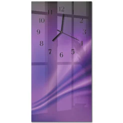 Designerski zegar 30x60 Fale fioletu dekoracyjny do salonu