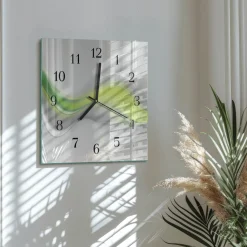 Designerski zegar 30x30 Fale kolorów dekoracyjny na ścianę