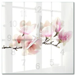 Designerski zegar 30x30 Magnolia dekoracyjny do salonu