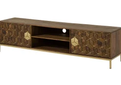 DIAMOND Szafka RTV #205 Mango olejowane + metal 190x45x50 cm