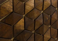 DIAMOND Szafka RTV #206 Mango olejowane + metal 145x45x50 cm