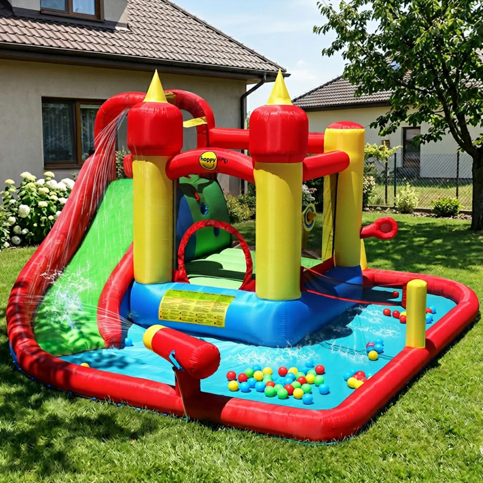 Dmuchany Plac Zabaw Trampolina ZAMEK WODNY Dmuchaniec dla Dzieci