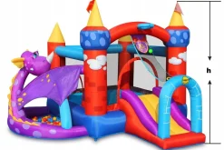 Dmuchany Plac Zabaw Trampolina SMOK Happyhop dla Dzieci