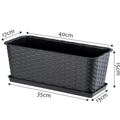 Donica Balkonowa Skrzynka Podstawka Antracyt 40cm
