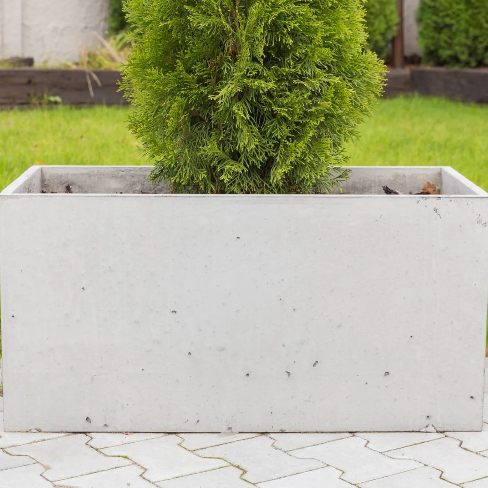 Donica Betonowa Zewnętrzna Zadora BOX XL 90x45x45 szary naturalny