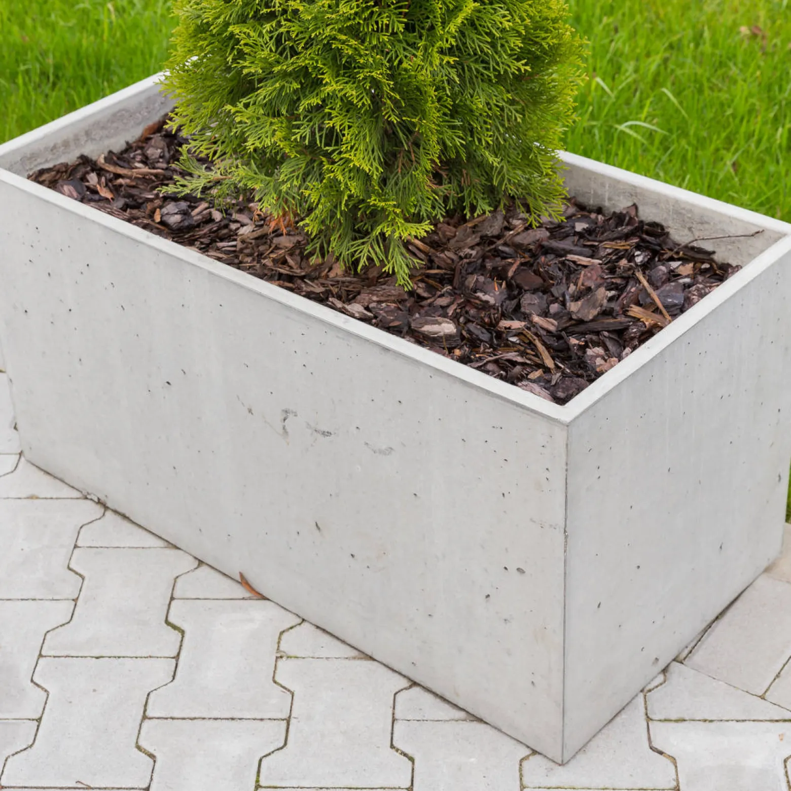 Donica Betonowa Zewnętrzna Zadora BOX XL 90x45x45 szary naturalny