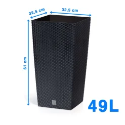 Donica Doniczka Ogrodowa 32,5 Cm Kwadratowa Ratanowa Na Taras Do Ogrodu