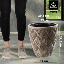 Donica Doniczka z Wkładem Osłonka Beżowa 32,5cm