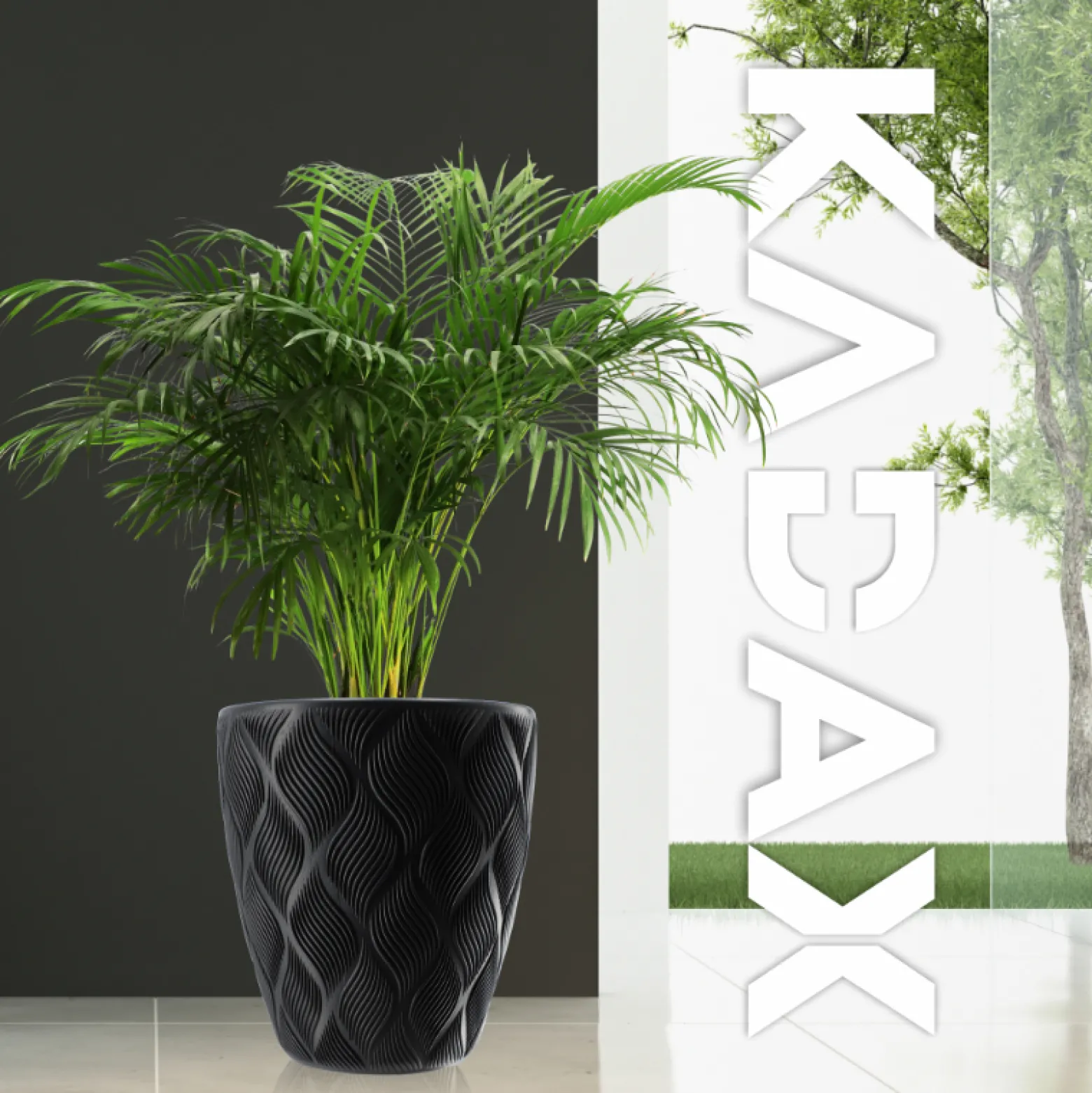 Donica Doniczka z Wkładem Osłonka Czarna 42cm
