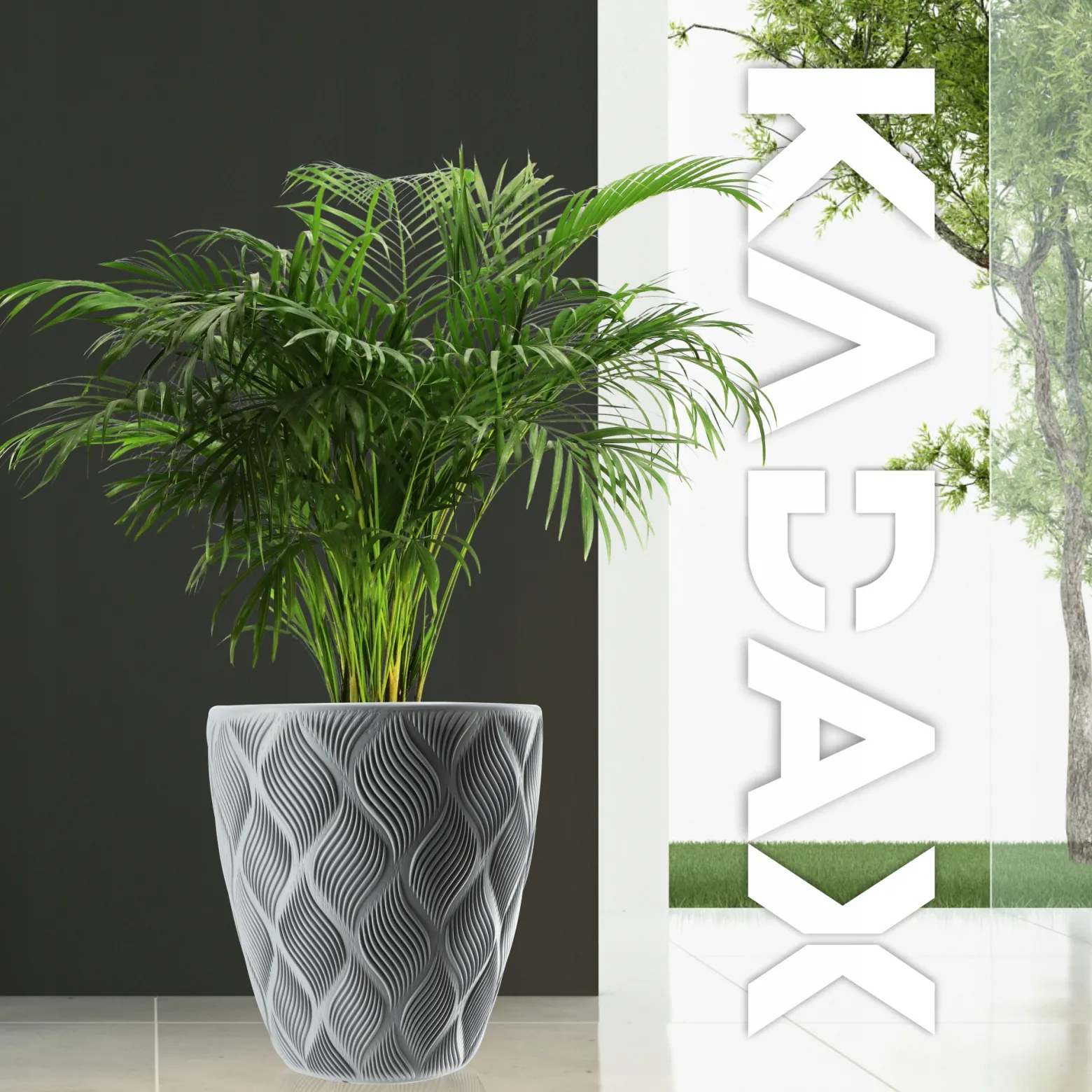 Donica Doniczka z Wkładem Osłonka Szara 42cm