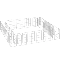Donica gabionowa Srebrny 100 x 100 x 20 cm Stal vidaXL