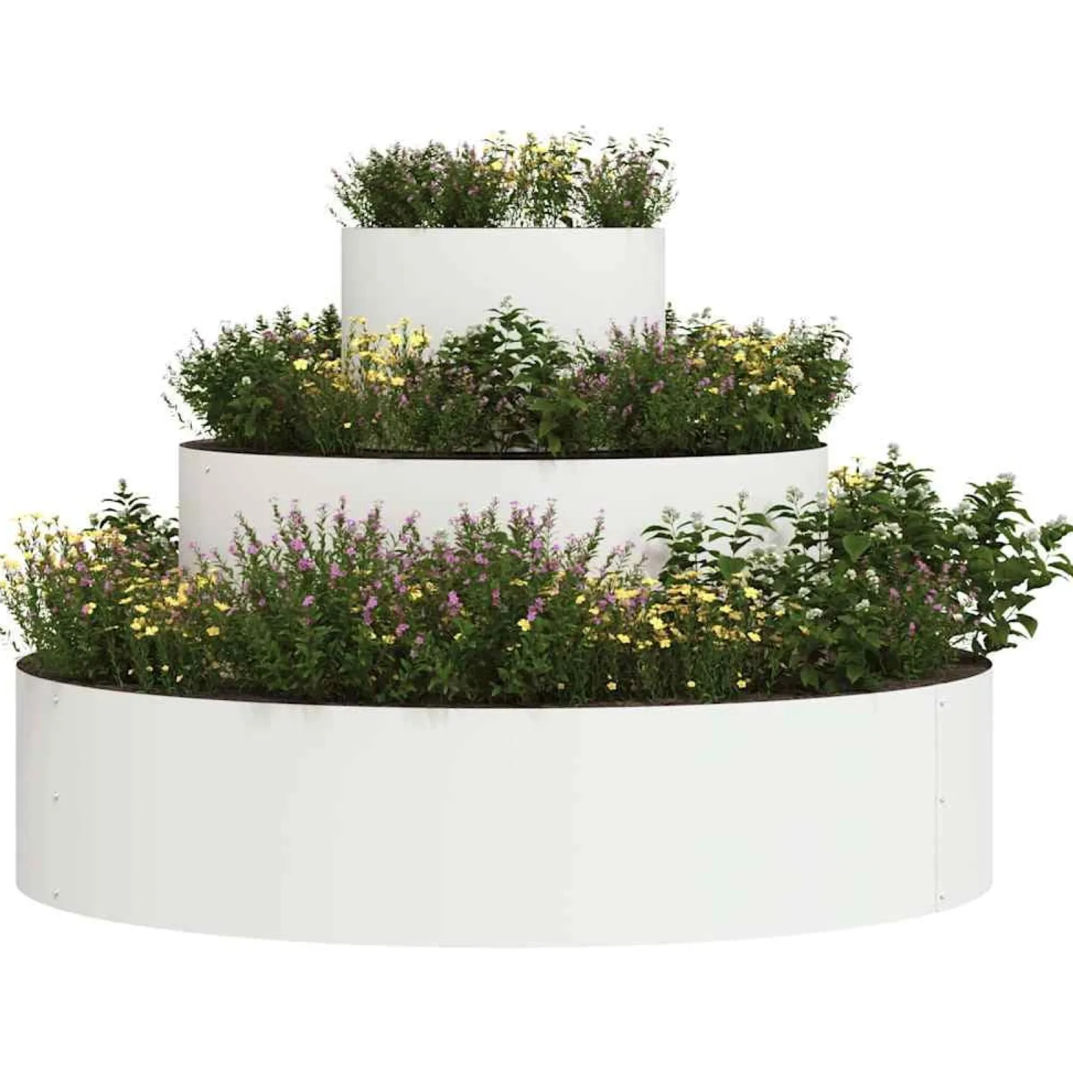 Donica Ogrodowa Biała Stal Doniczka 90 x 90 x 20 cm