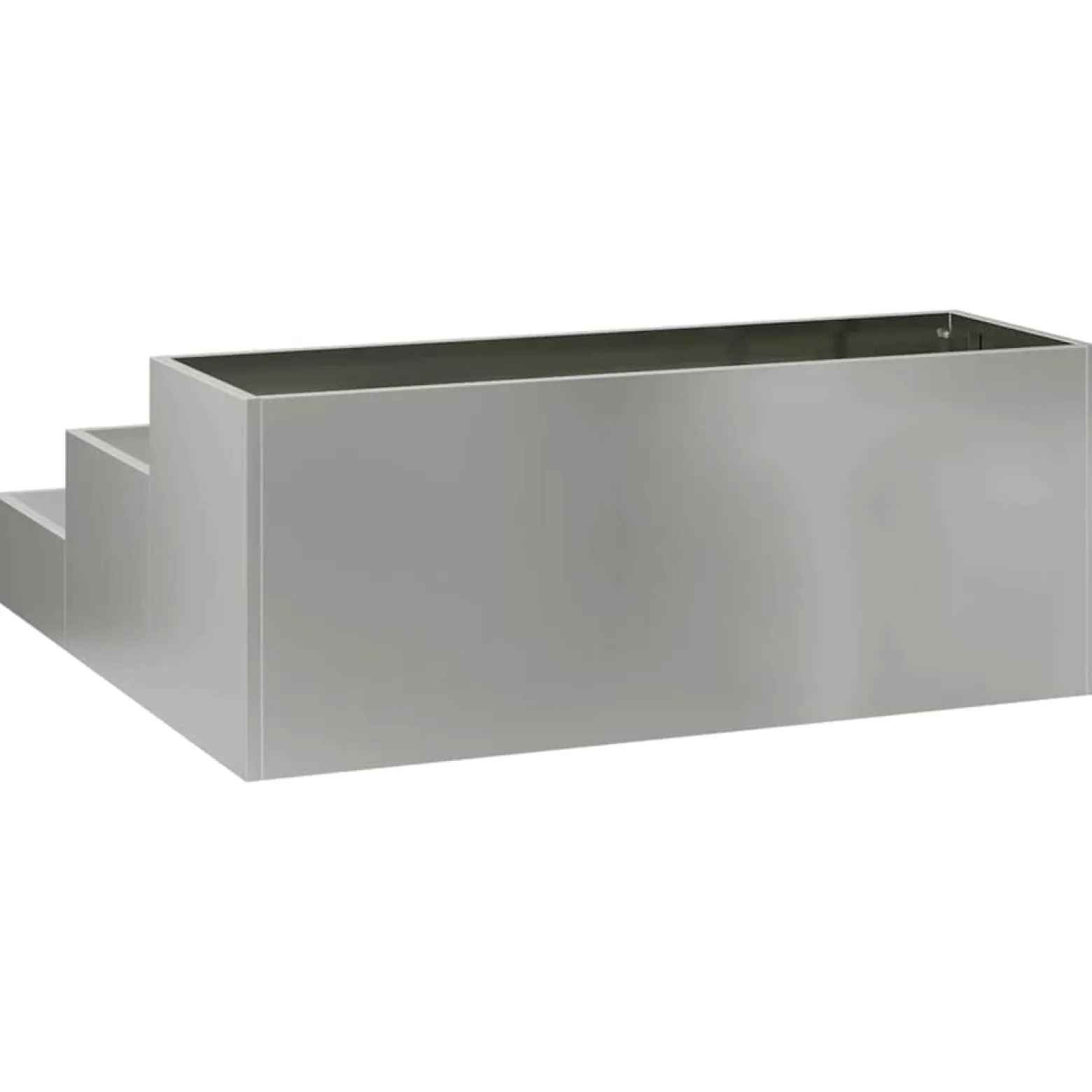 Donica Ogrodowa Doniczka Stalowa Srebrna 90 x 90 x 35 cm