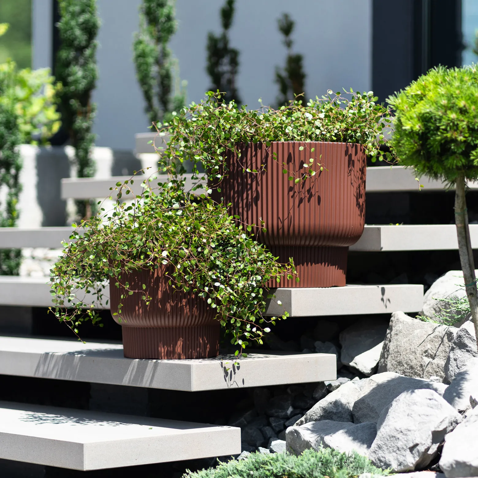 Donica ogrodowa z wkładem Milly 39,5 x 39,5 x 35 cm miedziany PROSPERPLAST