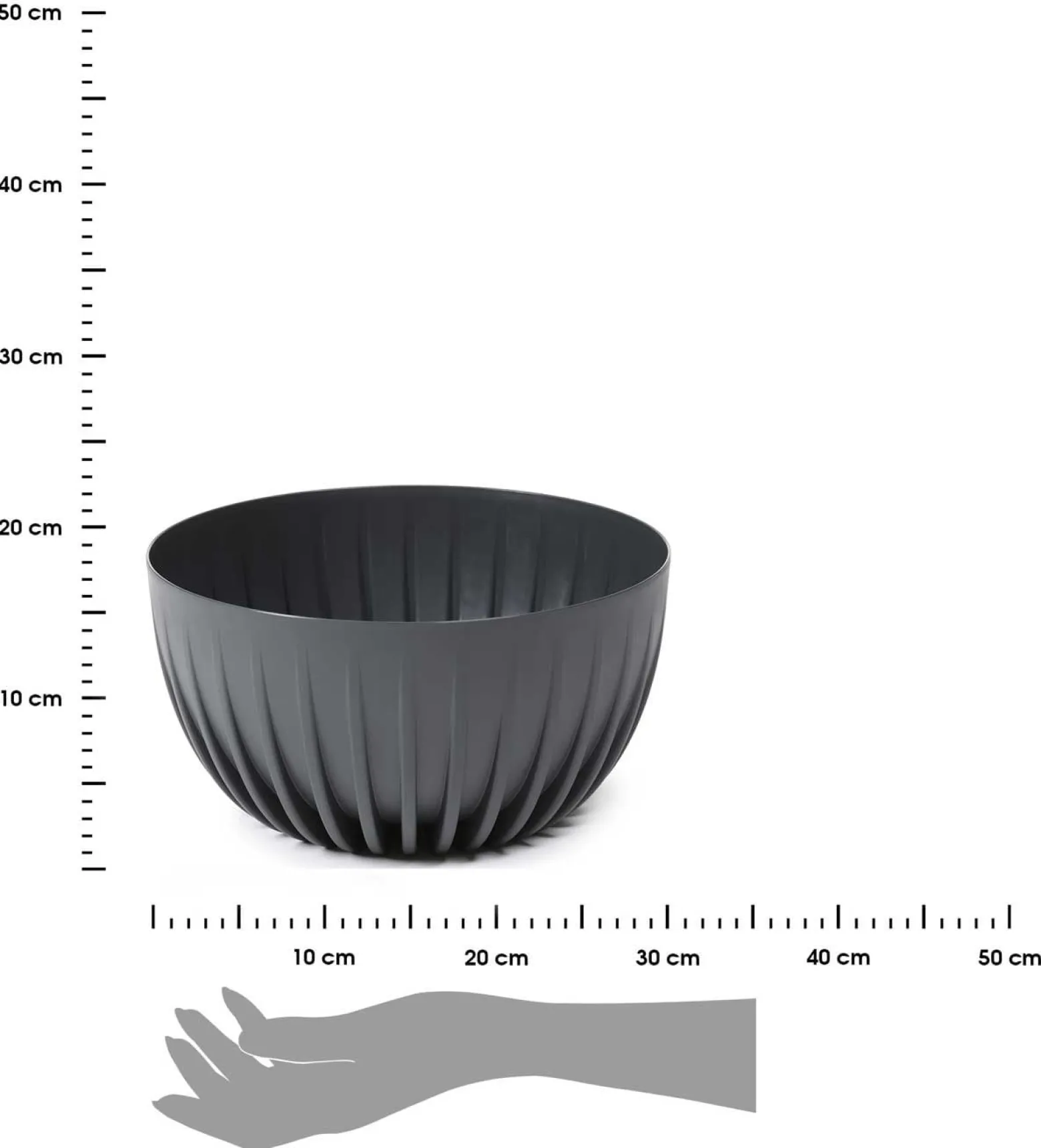 Donica Okrągła Stripped ECO z Recyklingu - Szary 30cm