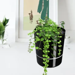 Doniczka Donica Na Kwiaty Dwuczęściowa Czarna 29cm