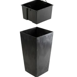 Doniczka ogrodowa Porto imitacja czarnego betonu h75x39,6x39,6 cm