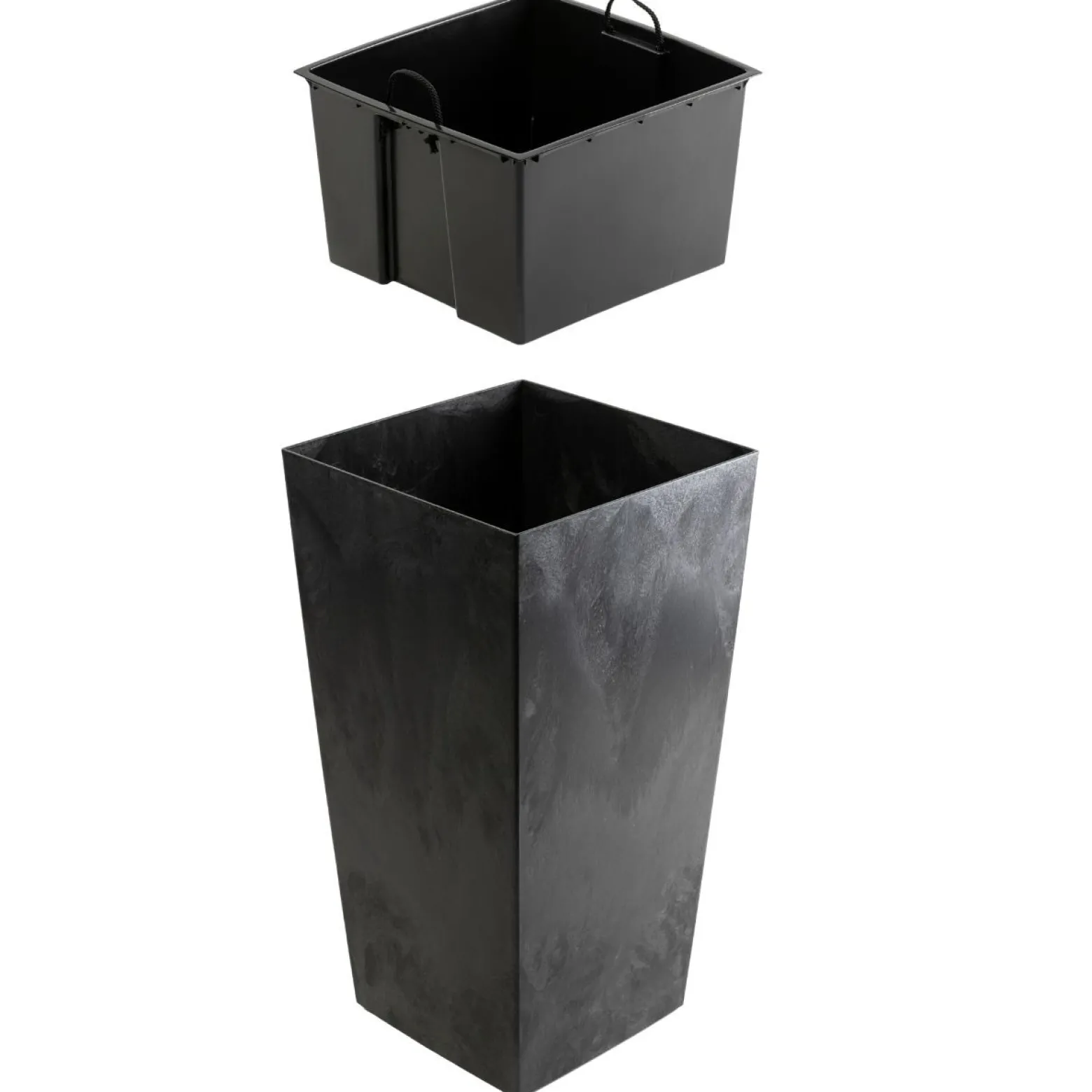 Doniczka ogrodowa Porto imitacja czarnego betonu h75x39,6x39,6 cm