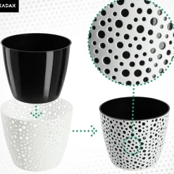 Doniczka Osłonka Okrągła Na Kwiaty Czarna 15cm