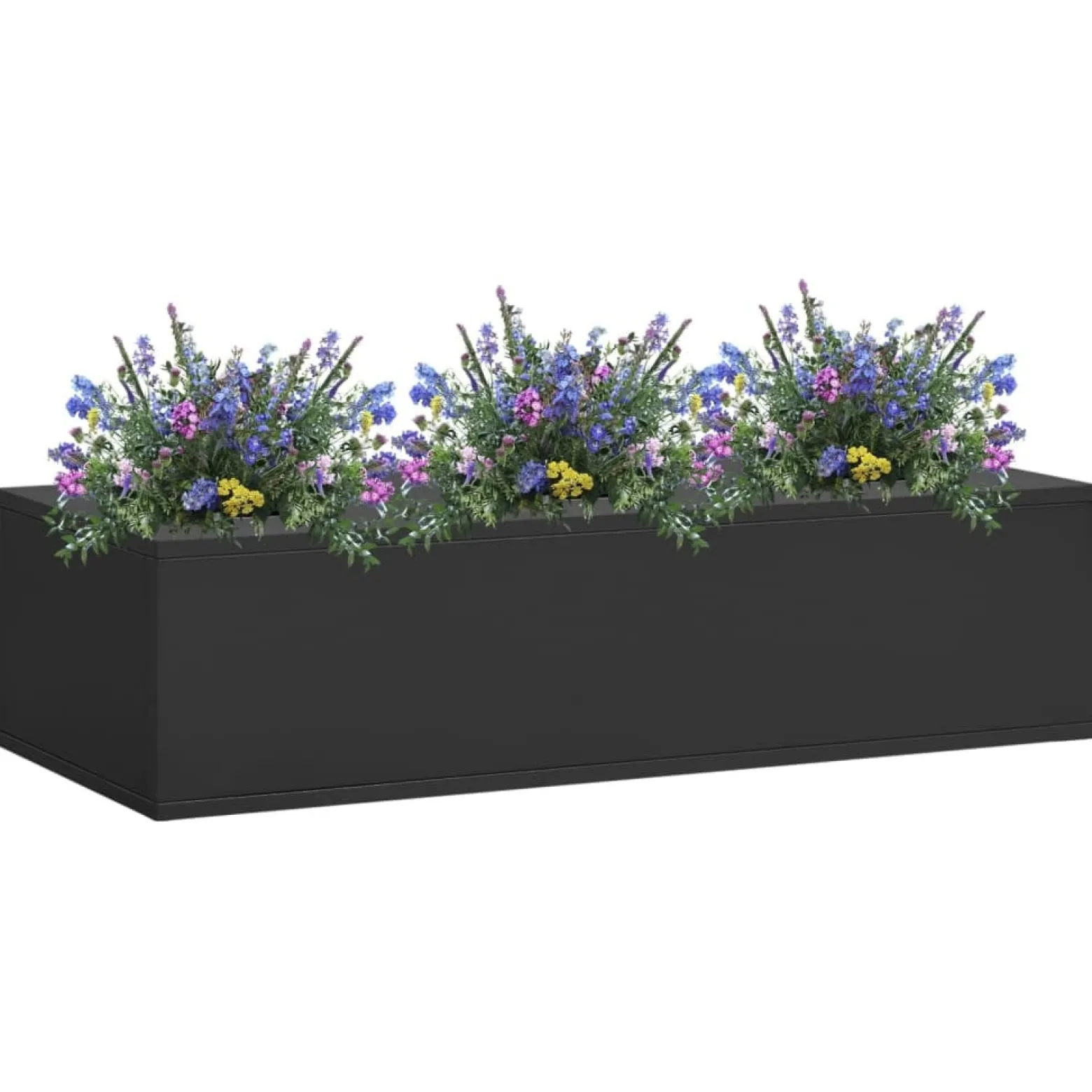 Doniczka Antracytowa Stalowa Biurowa 90x40x23 cm