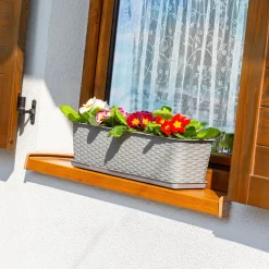Doniczka Balkonowa Skrzynka Podstawka Szara 40cm