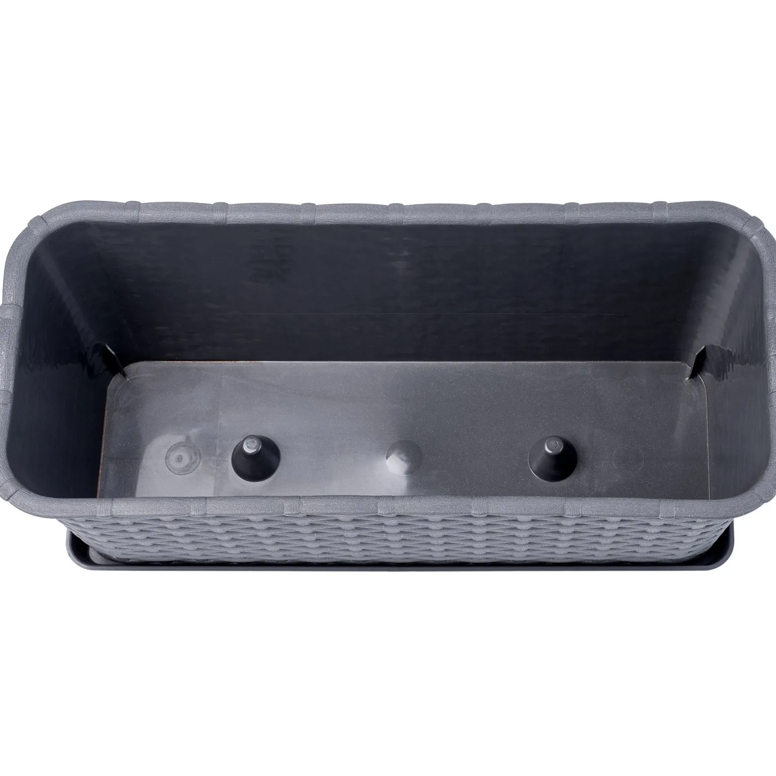 Doniczka Balkonowa Skrzynka Podstawka Grafit 40cm