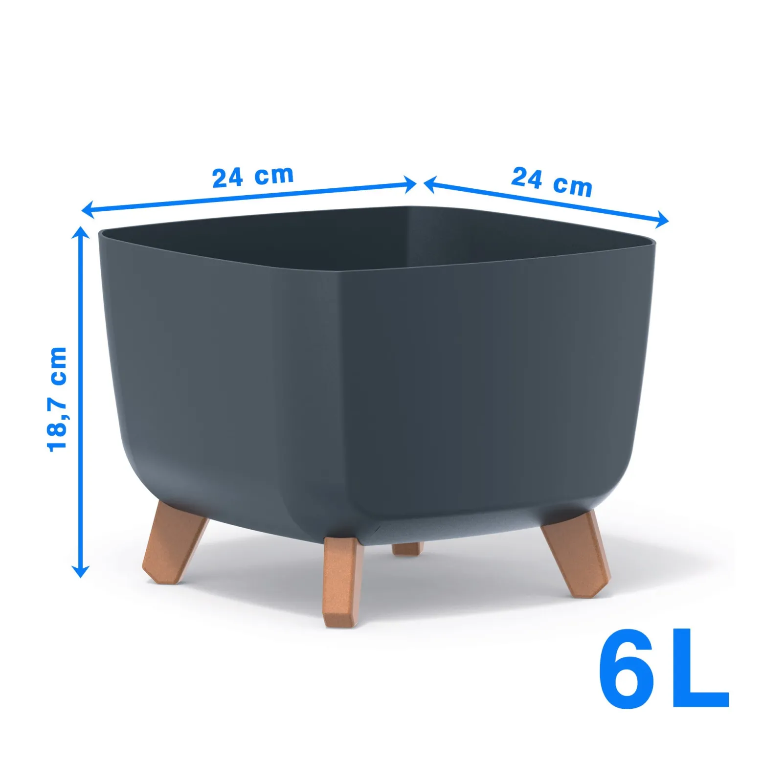 Doniczka Donica Ogrodowa 24 Cm Na Nóżkach Dekoracyjna Antracytowa
