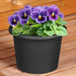 Doniczka ogrodowa plastikowa czarna okrągła 20 cm
