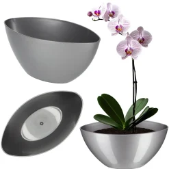Doniczka Osłonka Donica Połysk Kolory Srebro 30 cm