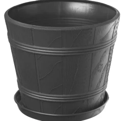 Doniczka Osłonka Donica z Podstawką Grafit 34cm
