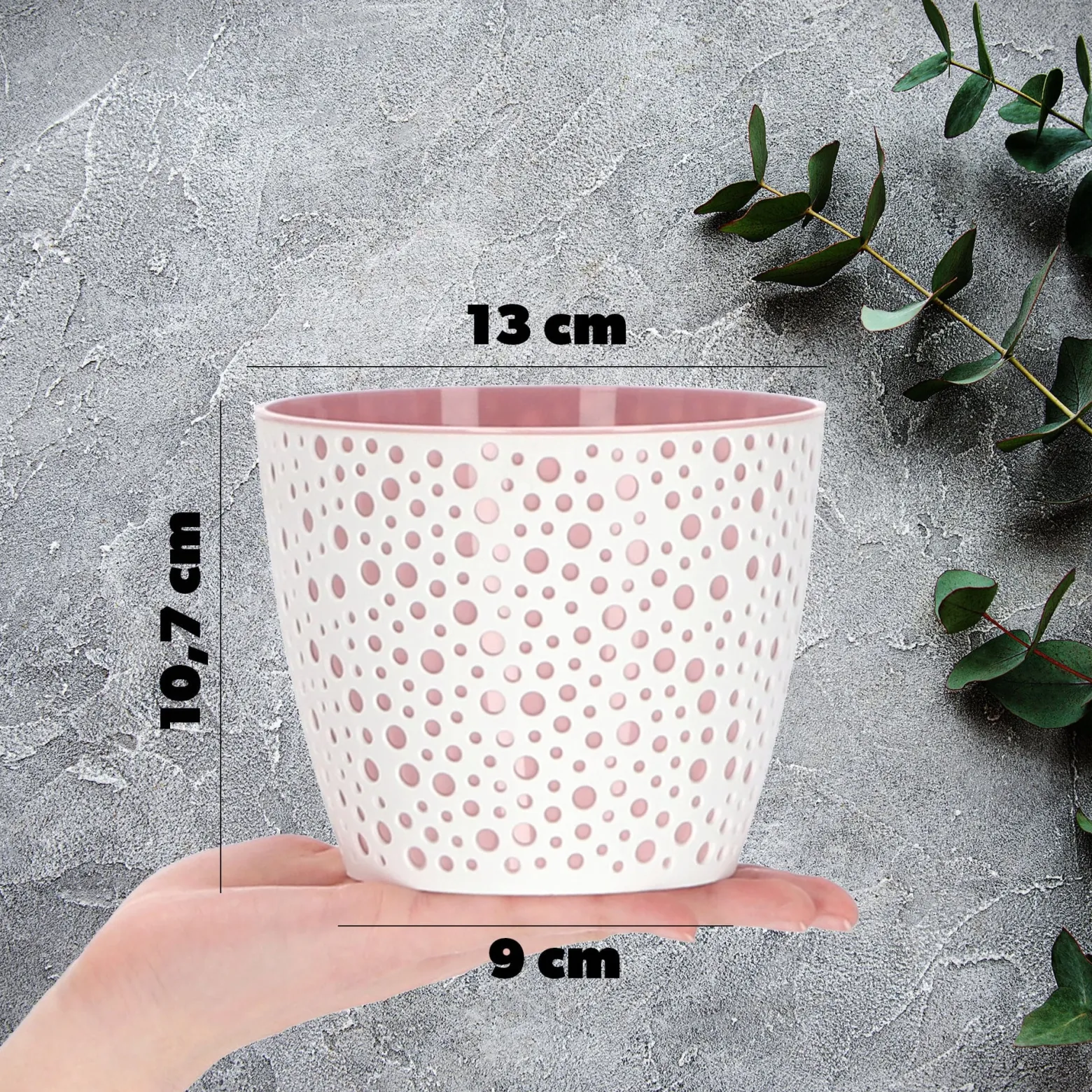 Doniczka Osłonka Okrągła Na Kwiaty Różowa 13cm