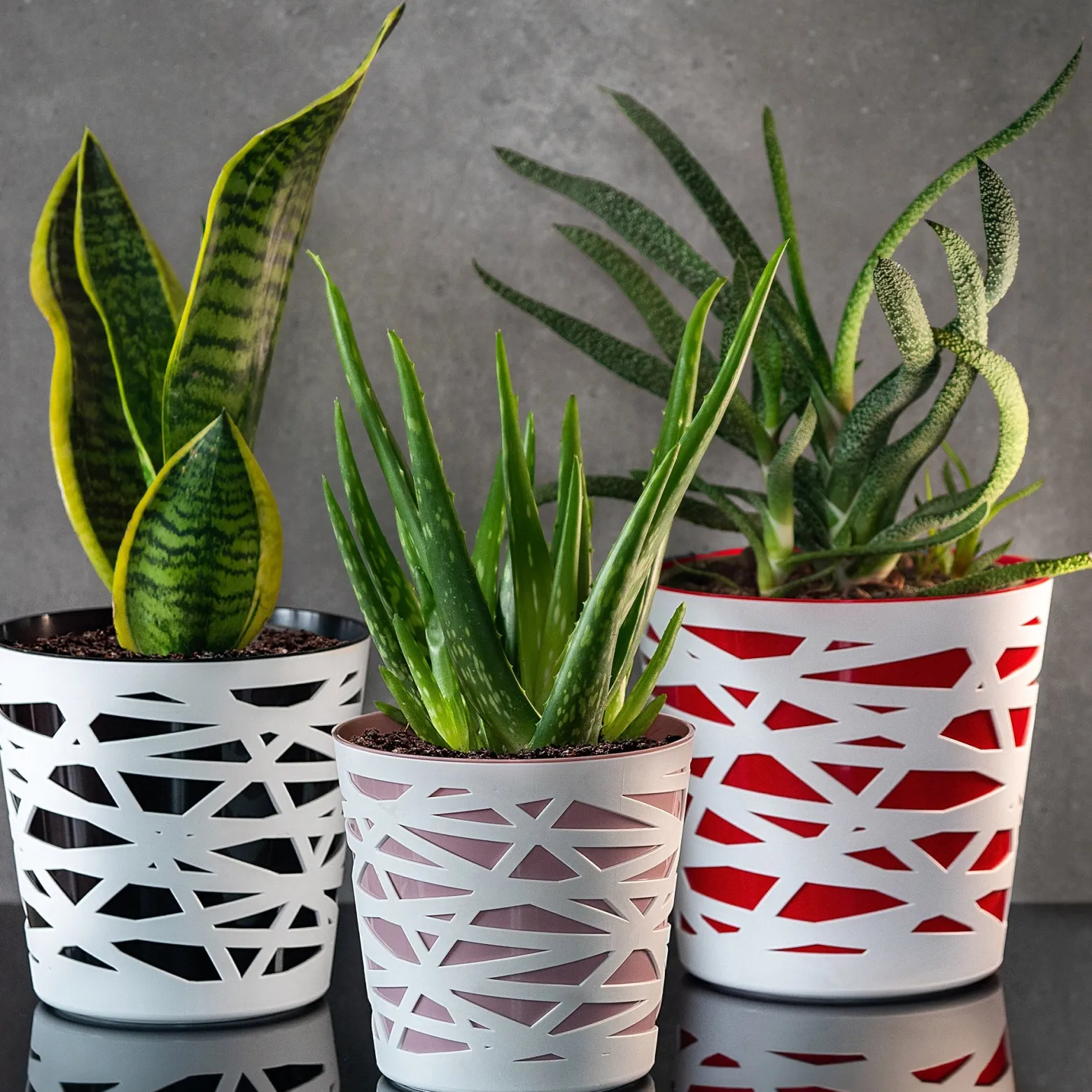 Doniczka Osłonka Wkład Donica Kolory Czerwona 15cm