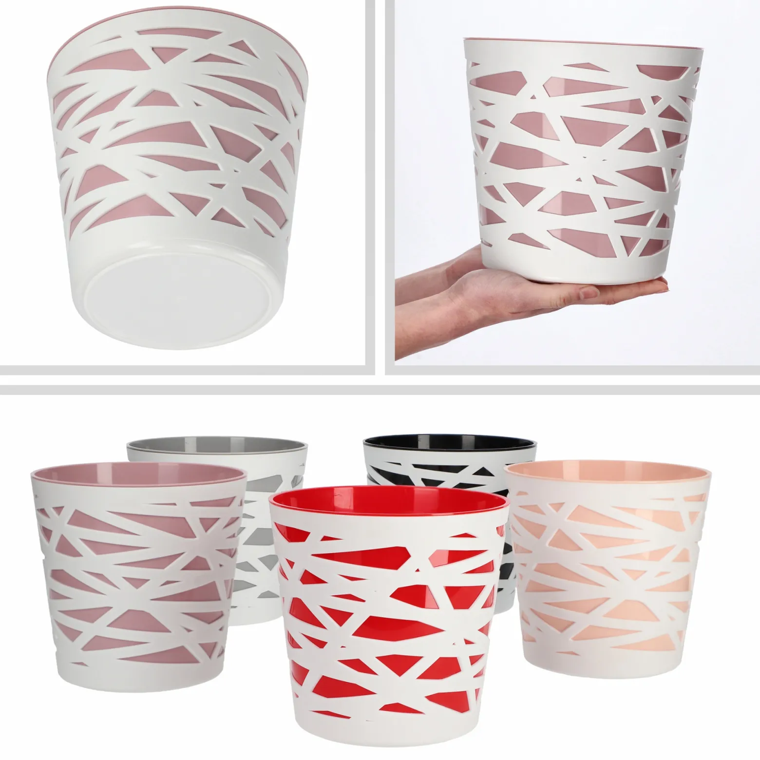Doniczka Osłonka Wkład Donica Kolory Różowa 19cm