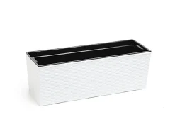Doniczka Skrzynka Balkonowa + Wkład 19x56cm Biała