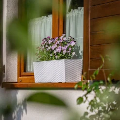 Doniczka Skrzynka Balkonowa + Wkład 19x56cm Biała
