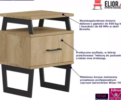 Drewniana szafka nocna z szufladą - Maax